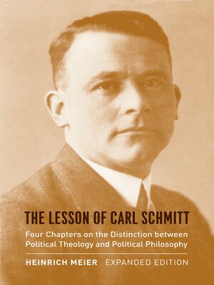 cover image of The Lesson of Carl Schmitt
